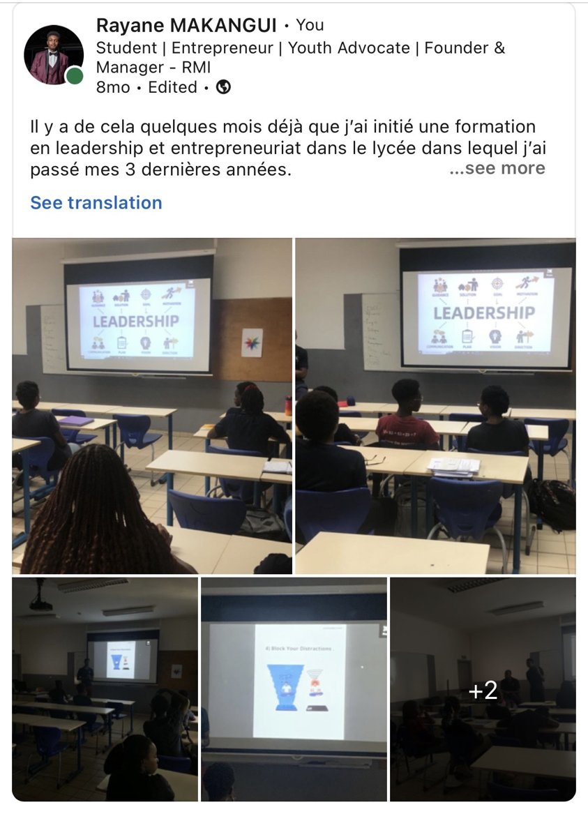 Publication LinkedIn sur la formation du club LID